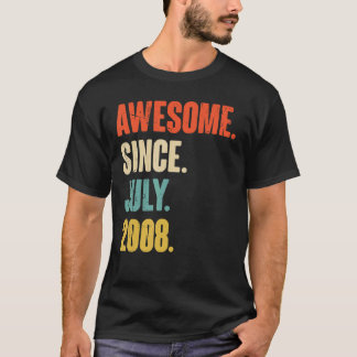 Awesome Since July 2008  14 Year Old Gift 14th Bir T-Shirt