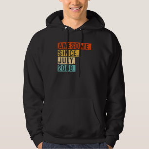 Awesome Since July 2008 Vintage 14th Birthday Hoodie