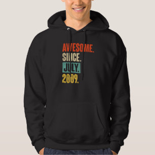 Awesome Since July 2009  13 Year Old 13th Birthday Hoodie