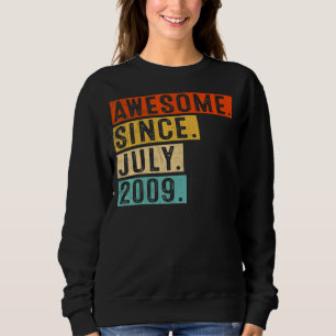 Awesome Since July 2009 Vintage 13th Birthday Sweatshirt