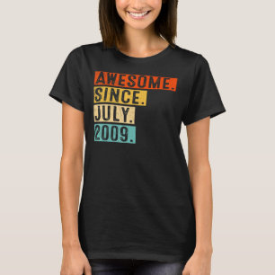 Awesome Since July 2009 Vintage 13th Birthday T-Shirt