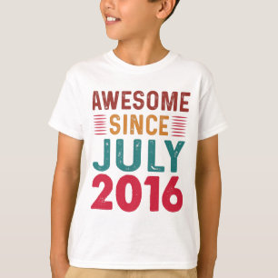 Awesome Since July 2016 Vintage Birthday T-Shirt