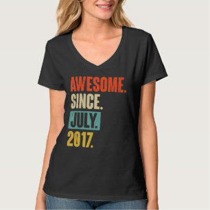 Awesome Since July 2017 5 Year Old 5th Birthday T-Shirt