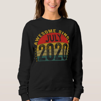 Awesome Since July 2020  3rd Birthday Girls Boys Sweatshirt