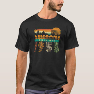 Awesome Since June 1955 Birthday  For Men Women Vi T-Shirt
