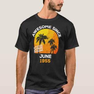 Awesome Since June 1955 Retro Men & Women Birthday T-Shirt