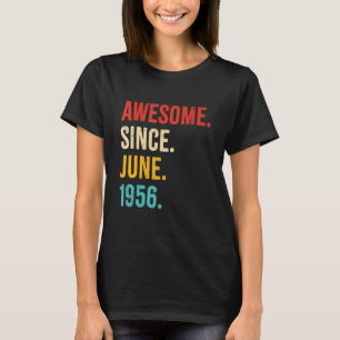 Awesome Since June 1956 Vintage 66th Birthday 66 Y T-Shirt