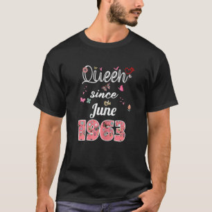 Awesome Since June 1963 Flowers 1963 June Birthday T-Shirt