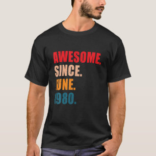 Awesome Since June 1980 Vintage Personalised Birth T-Shirt