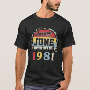 Awesome Since June 1981 Vintage Retro Birthday T-Shirt