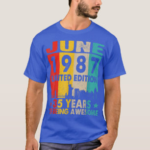 Awesome Since June 1987 35th Birthday Vintage Retr T-Shirt