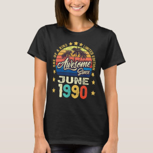 Awesome Since June 1990 Vintage 32nd Birthday T-Shirt