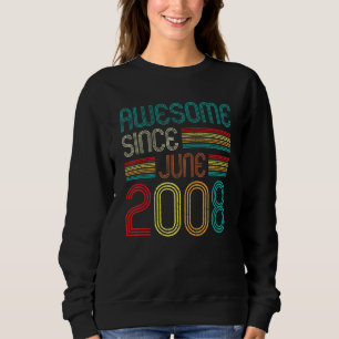 Awesome Since June 2008 14 Years Old 14th Birthday Sweatshirt
