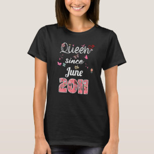 Awesome Since June 2011 Flowers 2011 June Birthday T-Shirt