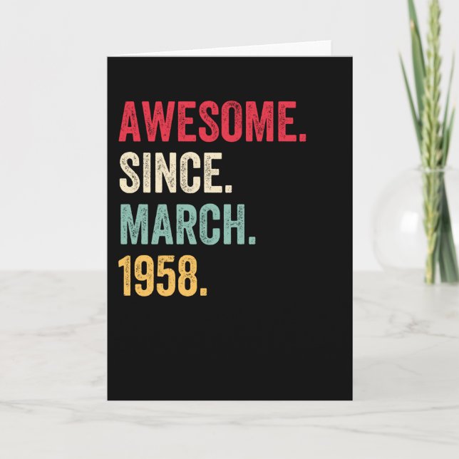 Awesome Since March 1958 Birthday Card (Front)