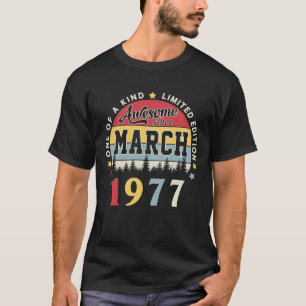 Awesome Since March 1977 Vintage Retro Birthday T-Shirt