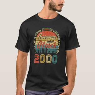 Awesome Since March 2000 Vintage 22th Birthday T-Shirt