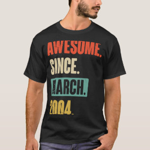 Awesome Since March 2004  Birthday 19th Decoration T-Shirt