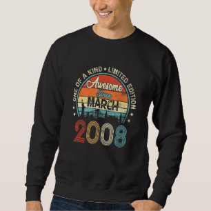 Awesome Since March 2008 Vintage 14th Birthday 1 Sweatshirt