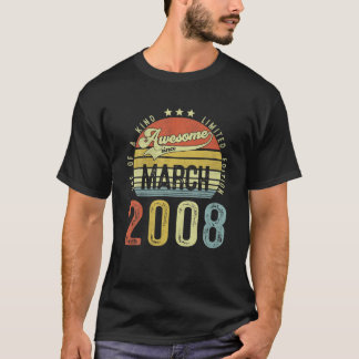 Awesome Since March 2008 Vintage 14Th Birthday For T-Shirt