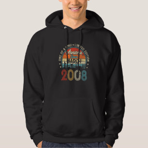 Awesome Since March 2008 Vintage 14th Birthday Hoodie