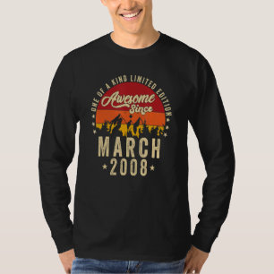 Awesome Since March 2008 Vintage 14th Birthday T-Shirt