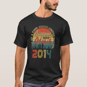 Awesome Since March 2014 Vintage 8th Birthday T-Shirt