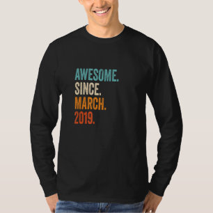 Awesome Since March 2019 4th Birthday T-Shirt