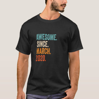 Awesome Since March 2020 3rd Birthday T-Shirt