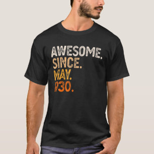 Awesome Since May 1930 92Nd Birthday Gift 92 Year T-Shirt