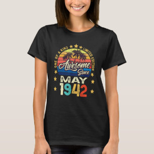 Awesome Since May 1942 Vintage 80th Birthday T-Shirt