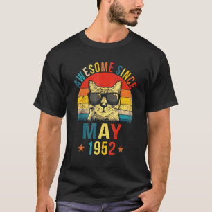 Awesome Since May 1952 70th Birthday Cat T-Shirt