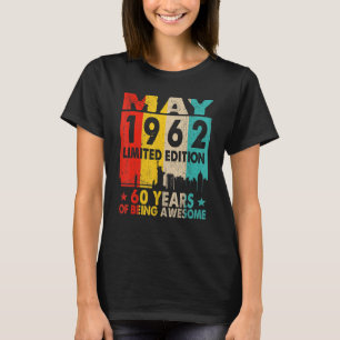 Awesome Since May 1962 60th Birthday Vintage Retro T-Shirt