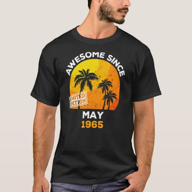 Awesome Since May 1965 Retro Men & Women Birthday T-Shirt (Front)
