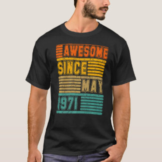 Awesome Since May 1971 Vintage 51th Men And Women  T-Shirt