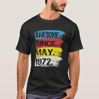 Awesome Since May 1972 Gemini Man Taurus Girl 50Th T-Shirt