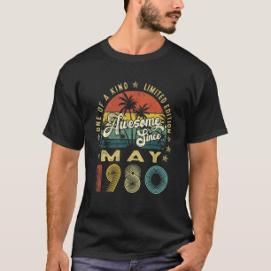 Awesome Since May 1980 Vintage 42nd Birthday For M T-Shirt