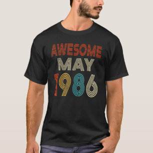 Awesome Since May 1986 Vintage 36th Birthday T-Shirt