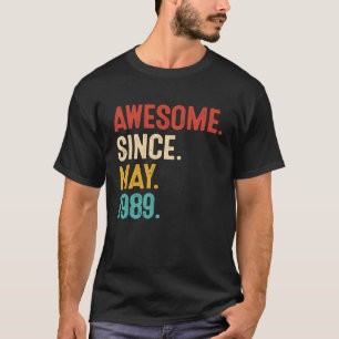 Awesome Since May 1989 34th Birthday Retro 34 Year T-Shirt