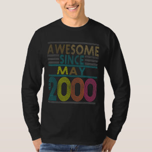 Awesome Since May Born In 2000 Vintage 22nd Birthd T-Shirt