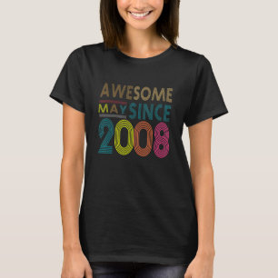 Awesome Since May Born In 2008 Vintage 14nd Birthd T-Shirt