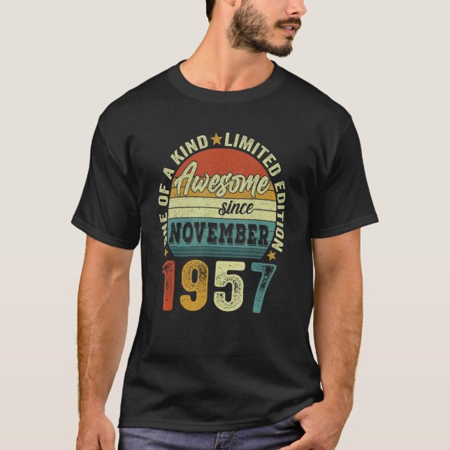 Awesome Since November 1957 65 Years Old Boy 65th  T-Shirt (Front)