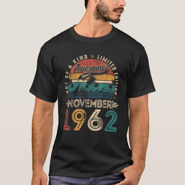 Awesome Since November 1962 63 Years Old 63rd Birt T-Shirt (Front)