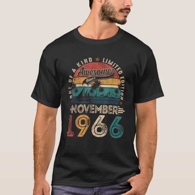 Awesome Since November 1966 59 Years Old 59th Birt T-Shirt (Front)