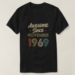 Awesome Since November 1969 Vintage 60th Birthday  T-Shirt