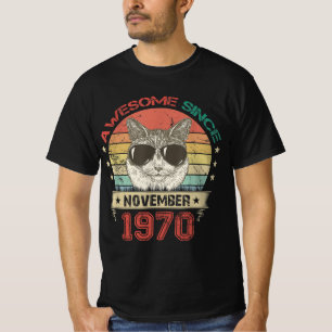 Awesome Since November 1970 Cat Lover T-Shirt