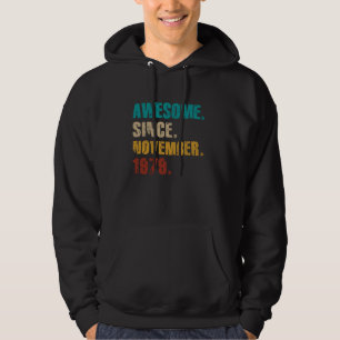 Awesome Since November 1979 Vintage Birthday 45 Ye Hoodie