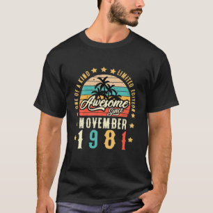 Awesome Since November 1981 Vintage 40Th Birthday T-Shirt