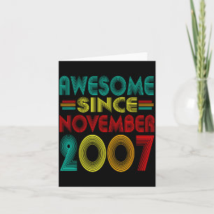 Awesome Since November 2007 Years 18th Bday Funny Card