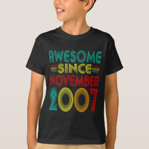 Awesome Since November 2007 Years 18th Bday Funny  T-Shirt